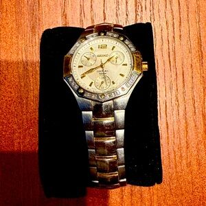 Seiko Women'S Suk008 Diamond Accented Coutura Watch Two Tone